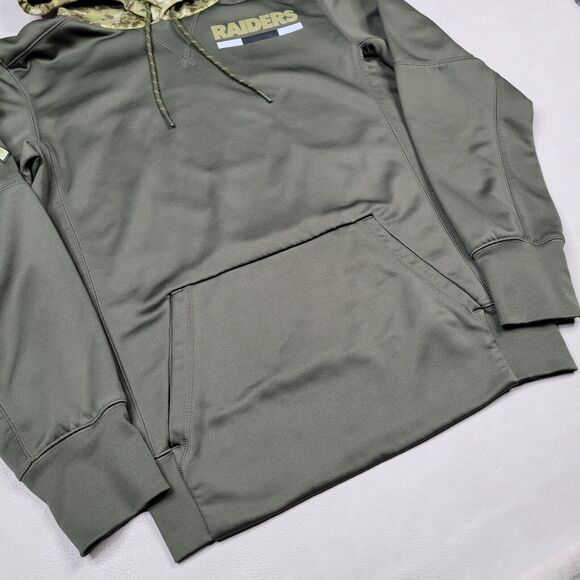 Las Vegas Raiders On Field Nike Mens Small Pullover Military Green Dri Fit USA - Picture 3 of 9